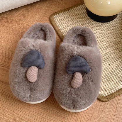 Mushroom Patch Plush House Slippers