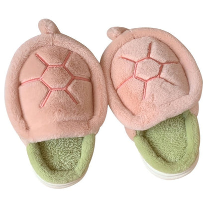 Turtle Shell Plush House Slippers