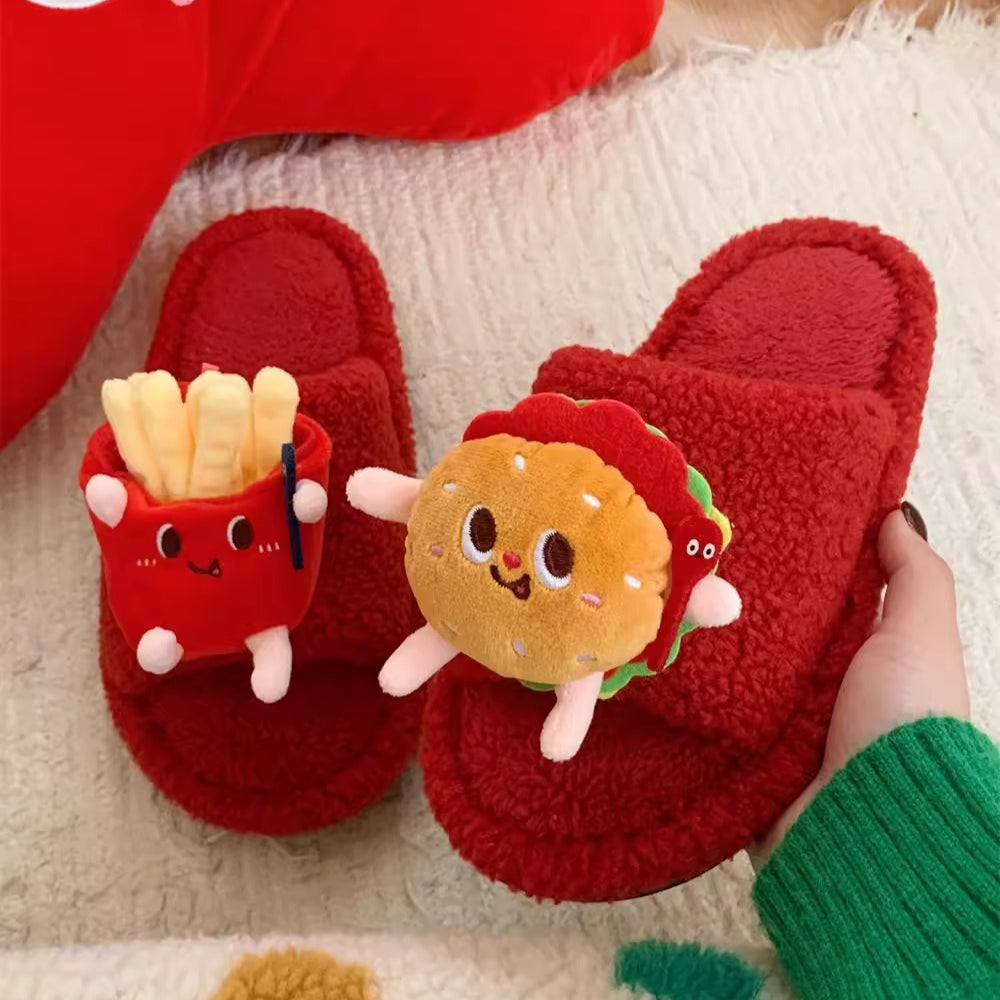 Burger and Fries Plush slippers