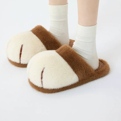 Fluffy Cat Paw House Slippers