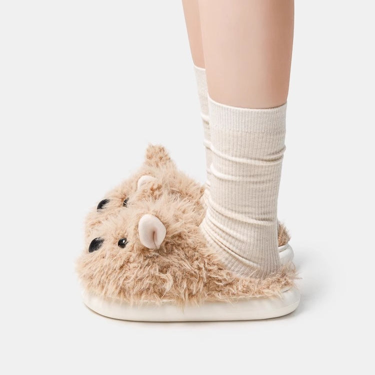 Shaggy Westie Puppy Plush Slippers