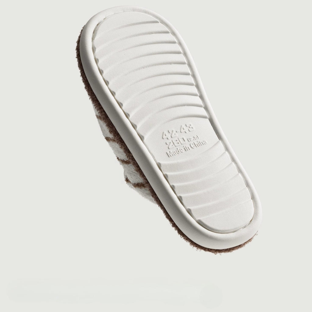 Soft Striped Plush Bedroom Slippers