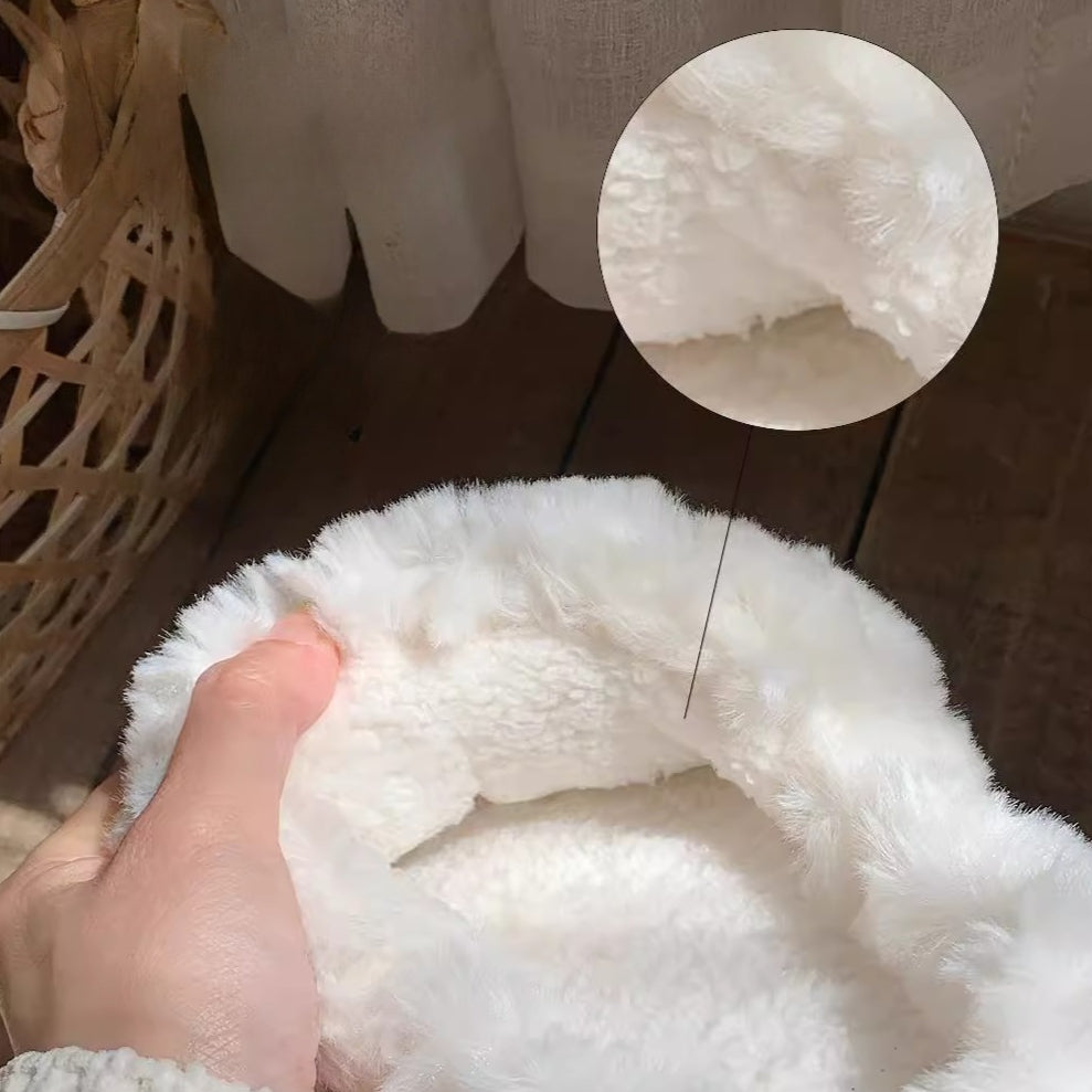 Cable Knit Cat Face Slippers