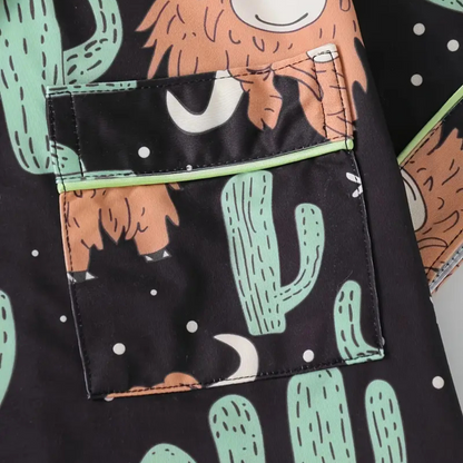 Highland Cow & Cactus Women's Pajama Set