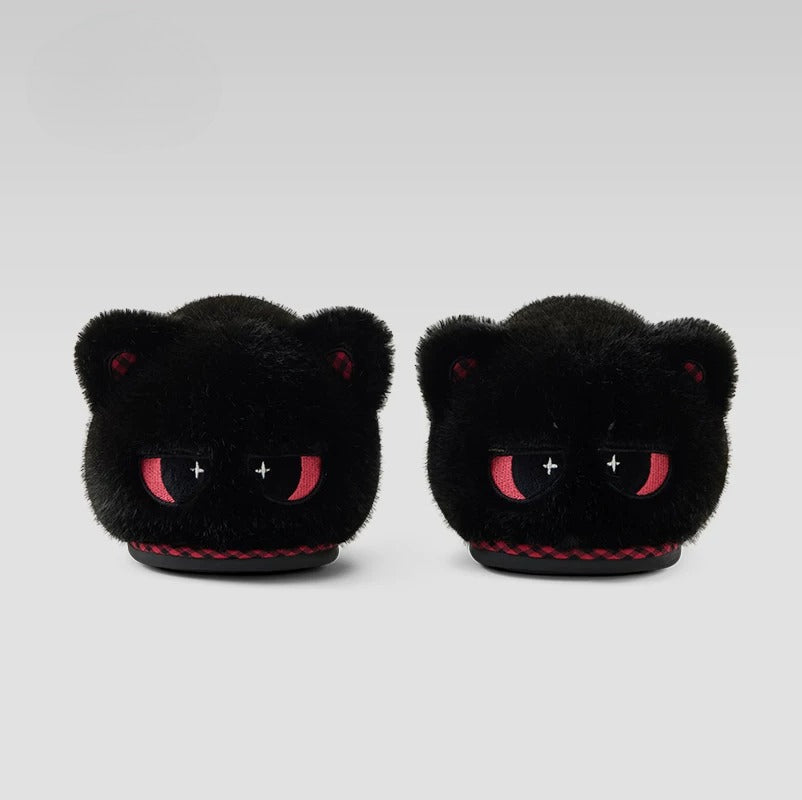 Whimsical Cartoon Cat Plush Slippers