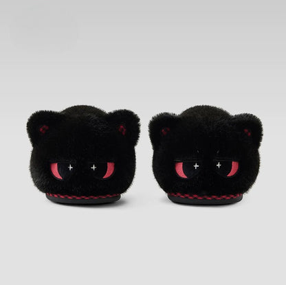 Whimsical Cartoon Cat Plush Slippers