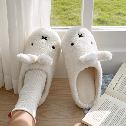 Bunny Ears Fleece Slippers