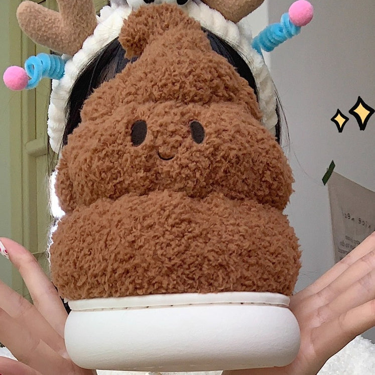 Hilarious Poop Emoji Plush Slippers