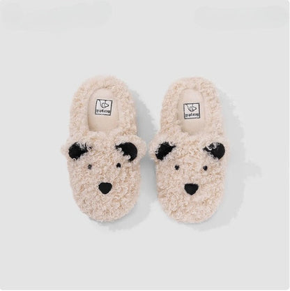 Curly Fleece Puppy Plush Slippers