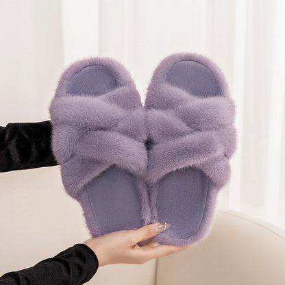 Twist Plush Cross-Band Slippers