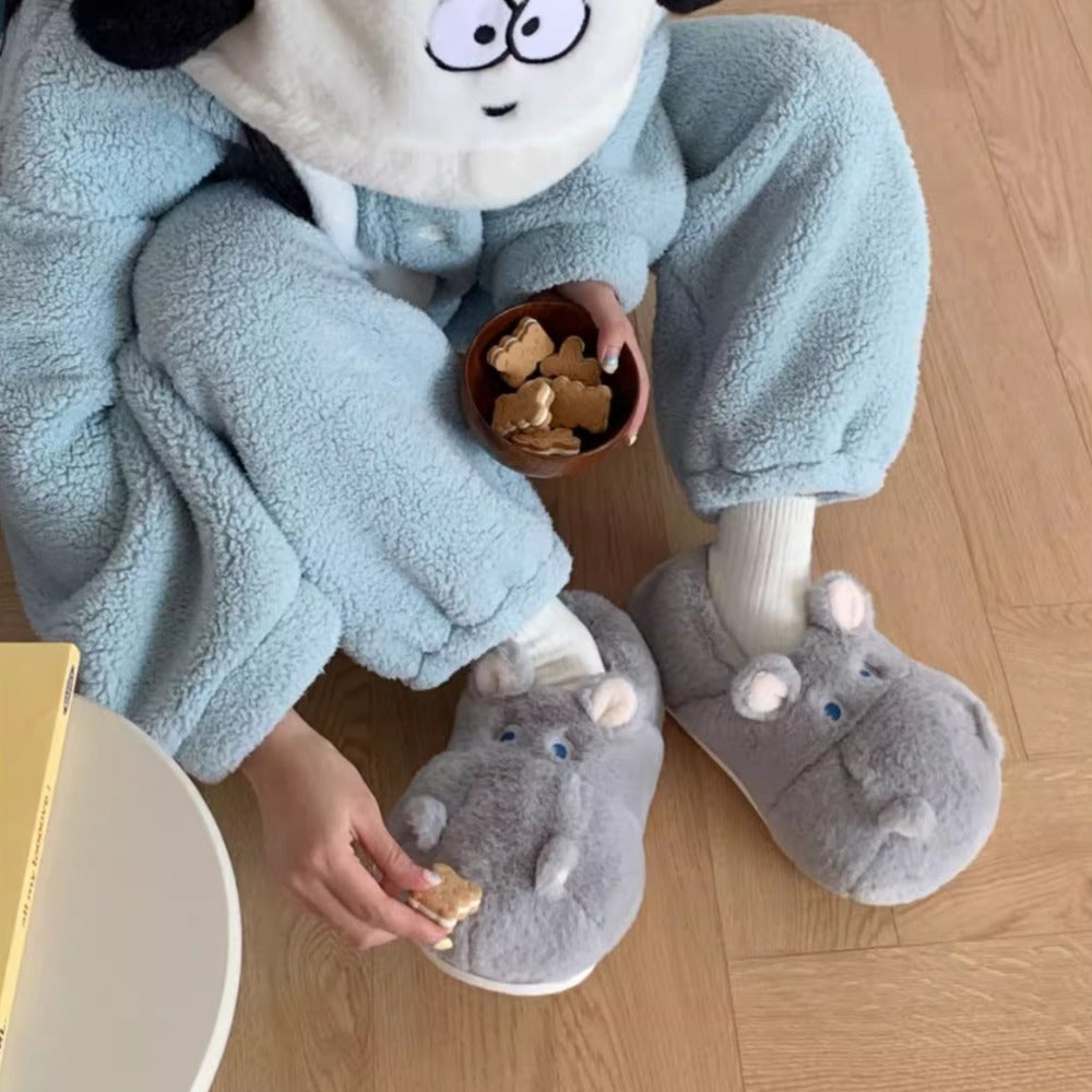 Snuggly Hippo Slippers