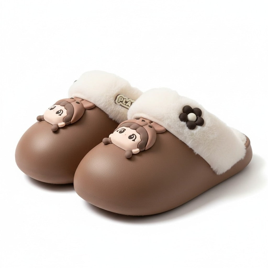 Playful Cartoon Shell Winter Clogs