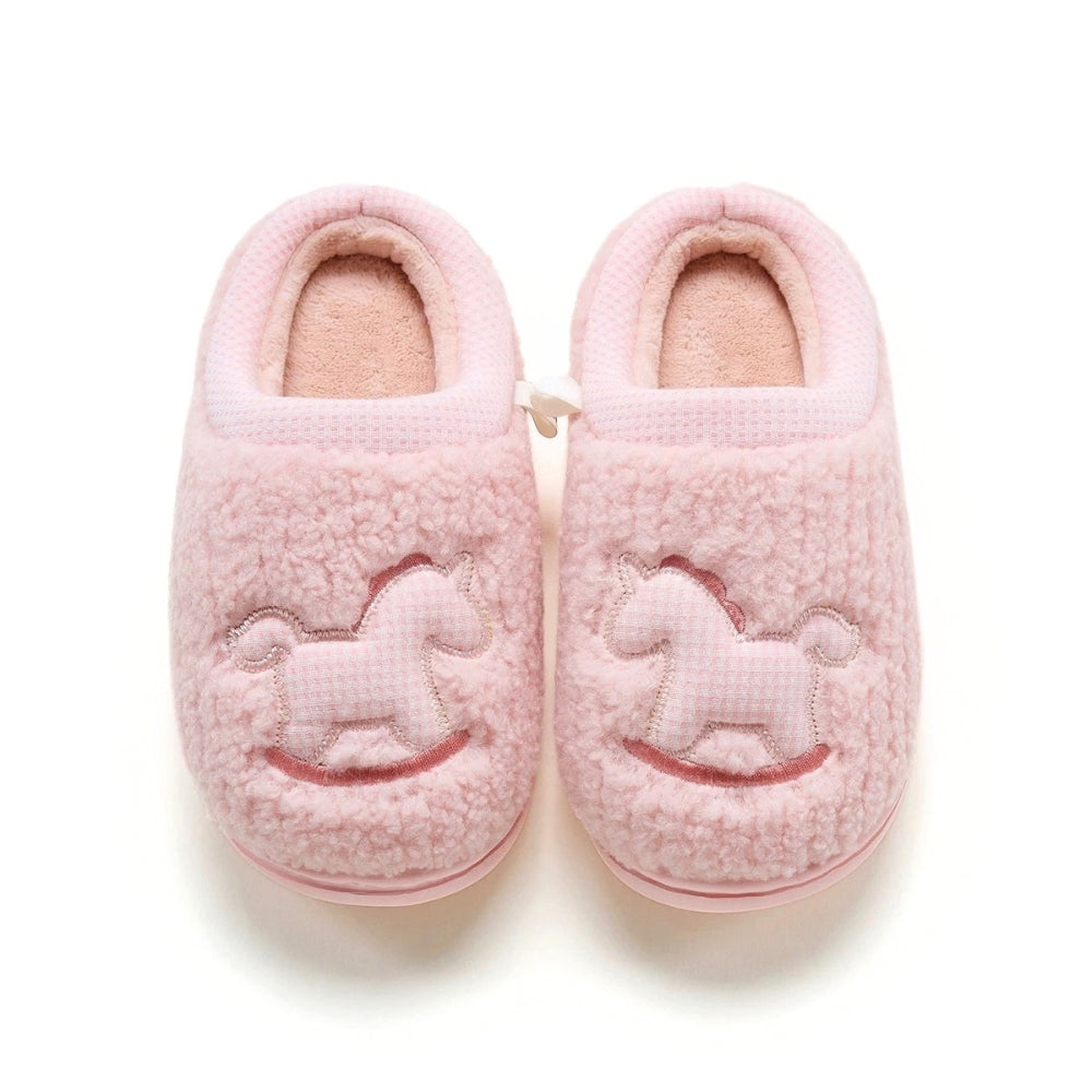 Plaid Rocking Horse Plush Slippers