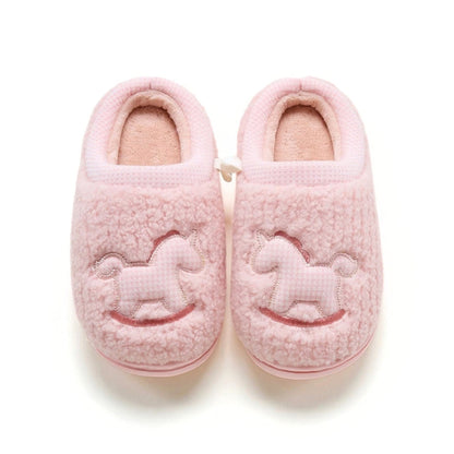 Plaid Rocking Horse Plush Slippers