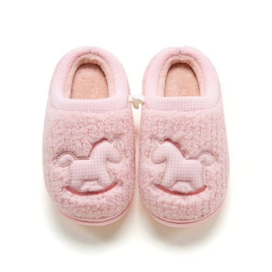 Plaid Rocking Horse Plush Slippers