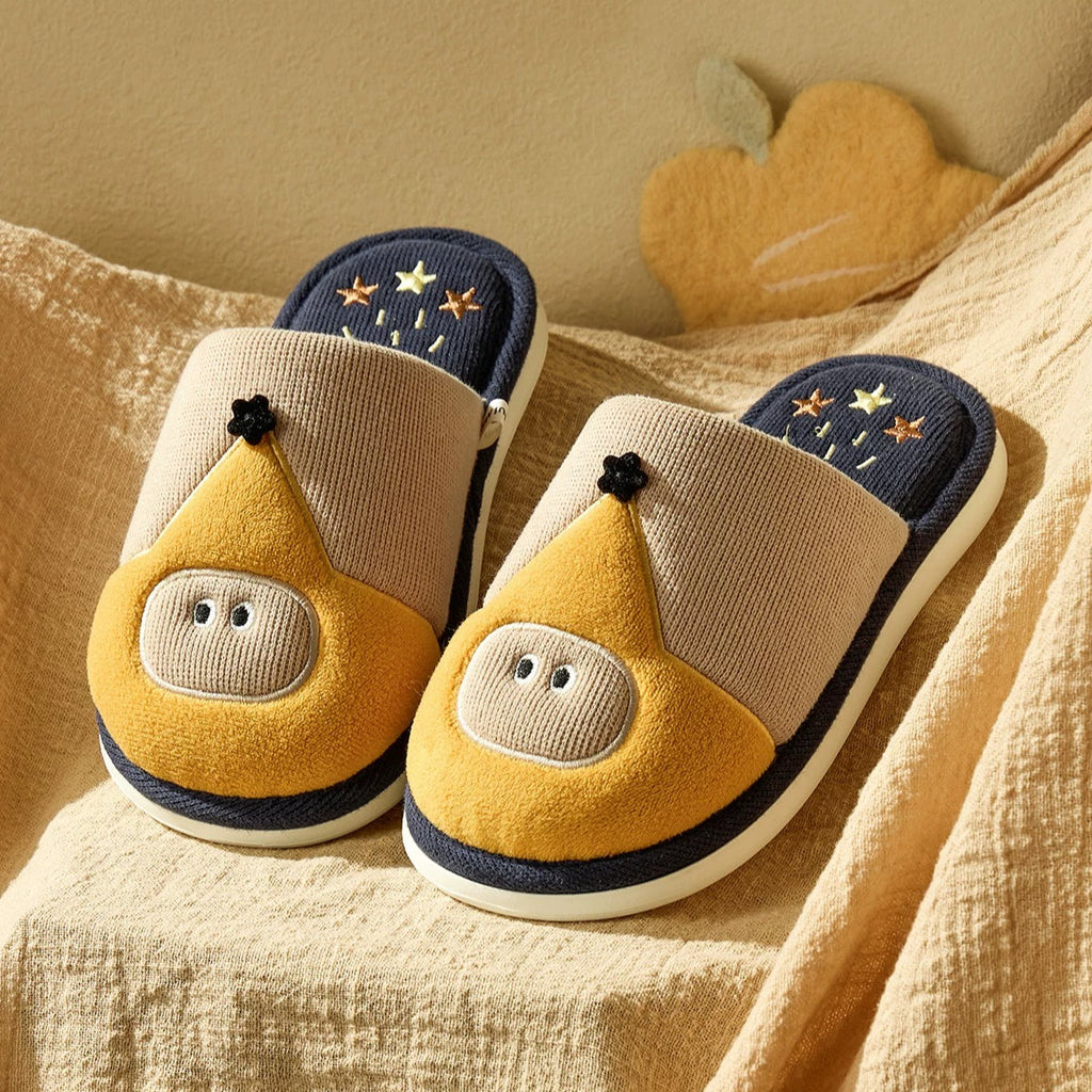Embroidered Hooded Character House Slippers