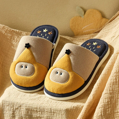 Embroidered Hooded Character House Slippers