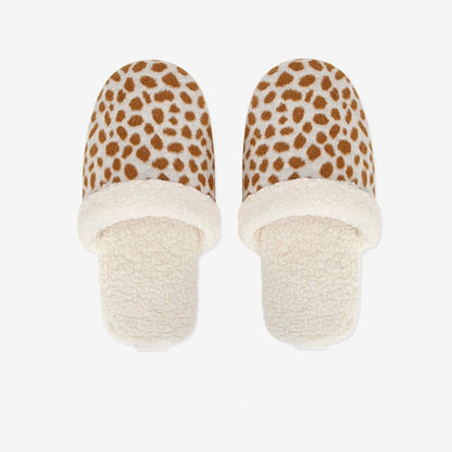 Fuzzy Animal Print House Slippers