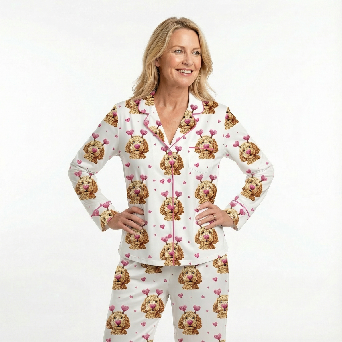 Valentine's Day Goldendoodles Women's Pajama Set