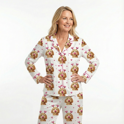 Valentine's Day Goldendoodles Women's Pajama Set