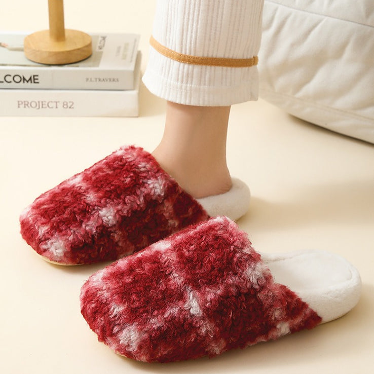 Chunky Check Sherpa Slippers