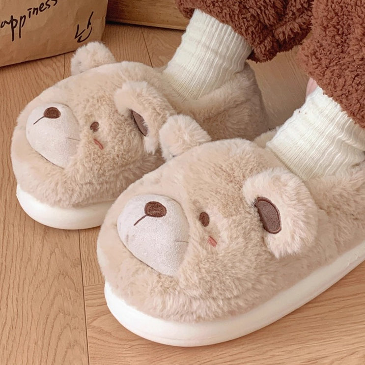 Bear Ears Plush House Slippers