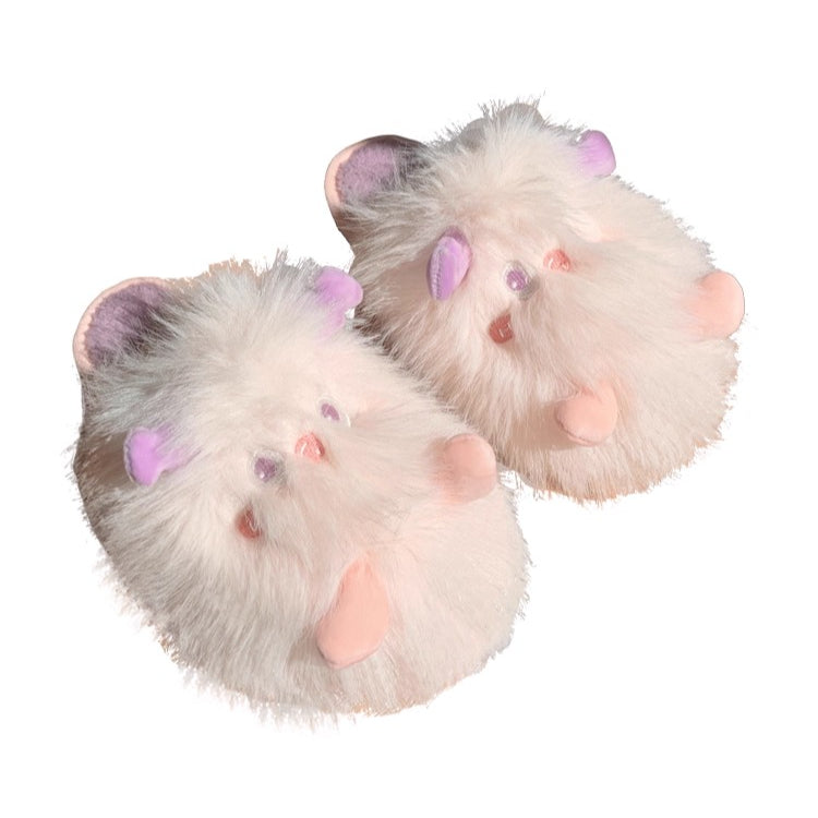 Fluffy Monster Face Slippers