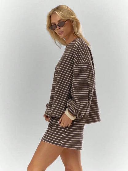 Striped Women's Cozy Oversized 2-Piece Lounge Set