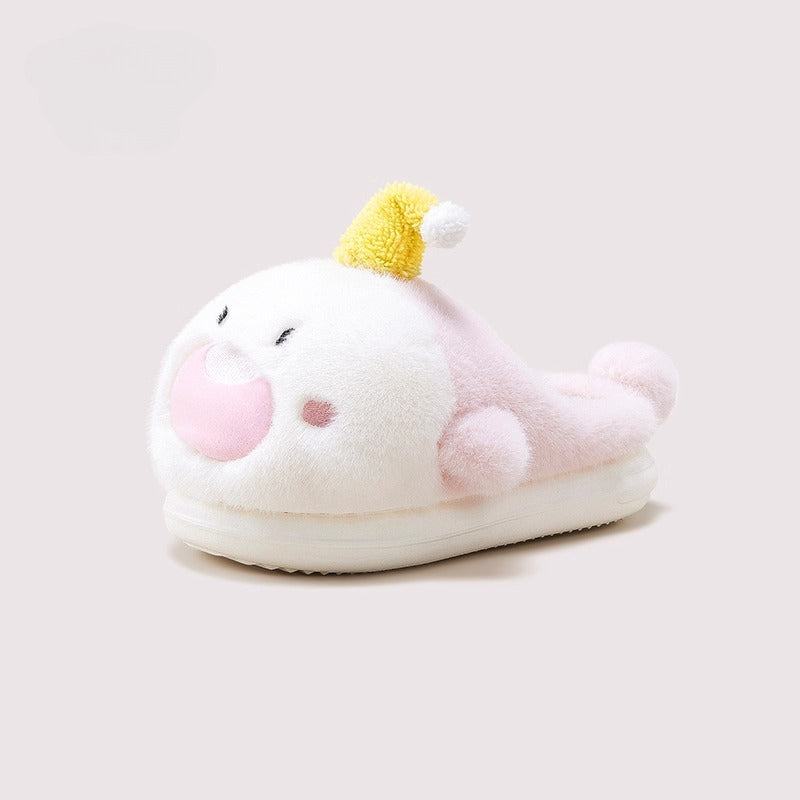 Cartoon Shark Hat Plush Slippers