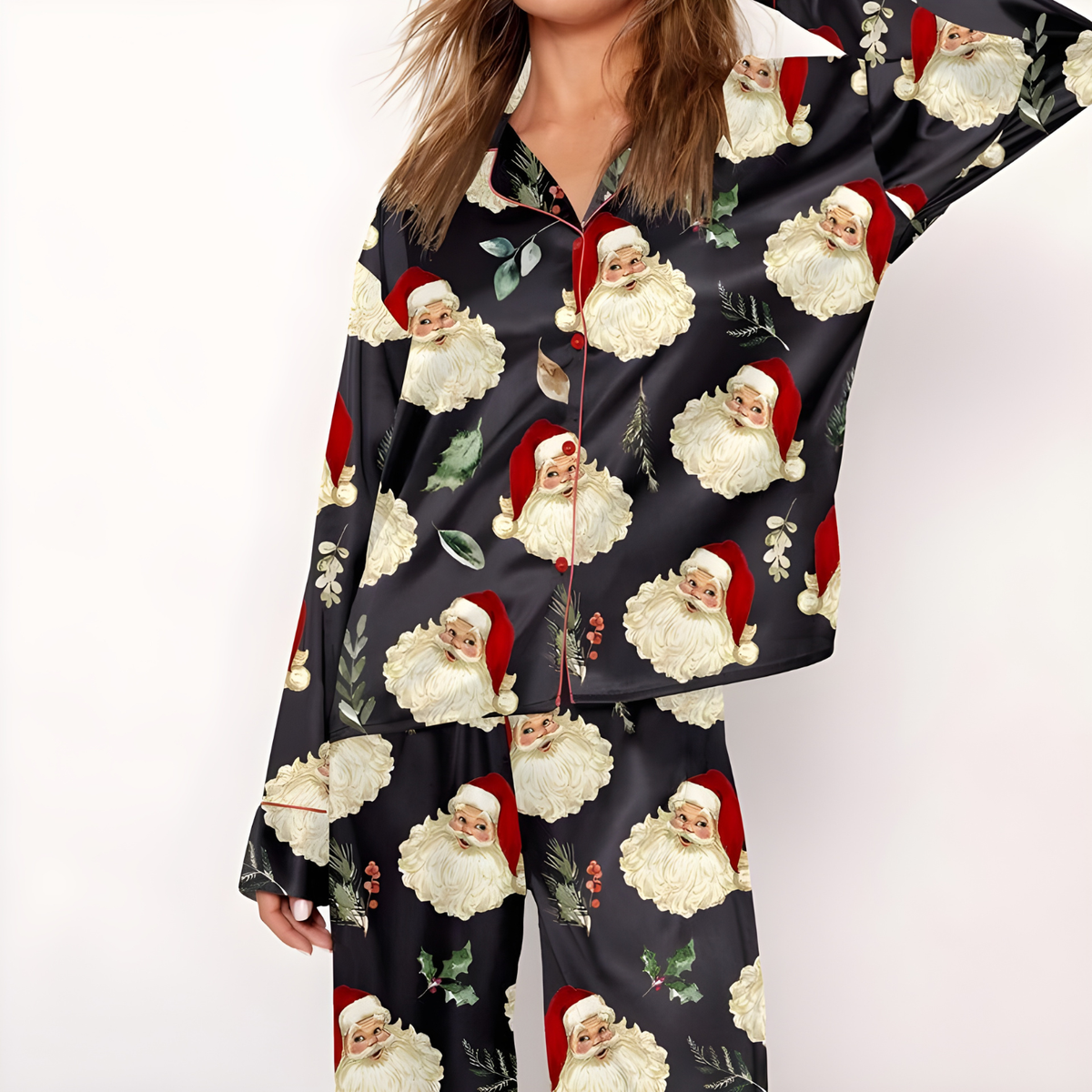 Vintage Santa Christmas Women's Pajama Set