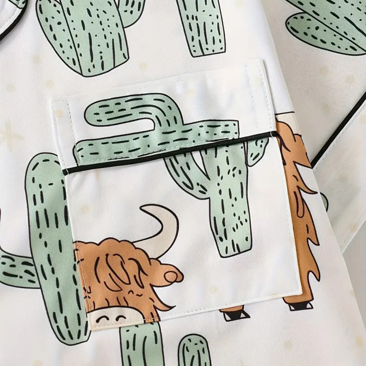Highland Cow & Cactus Women's Pajama Set