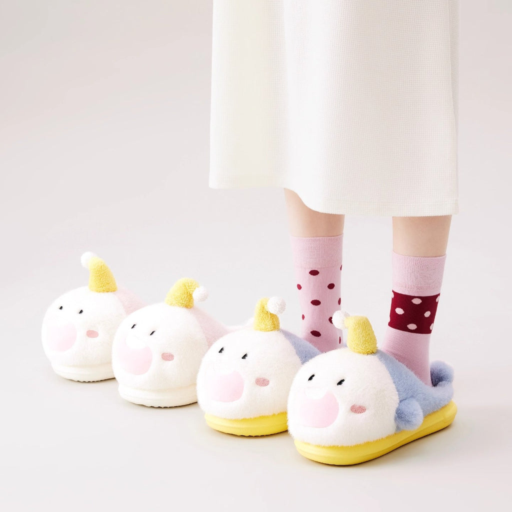 Cartoon Shark Hat Plush Slippers