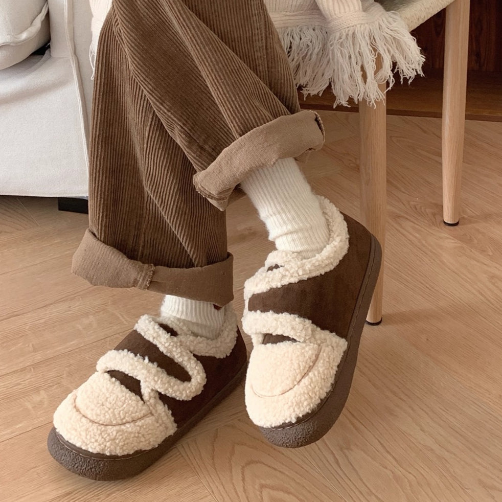 Double Velcro Sherpa Slippers