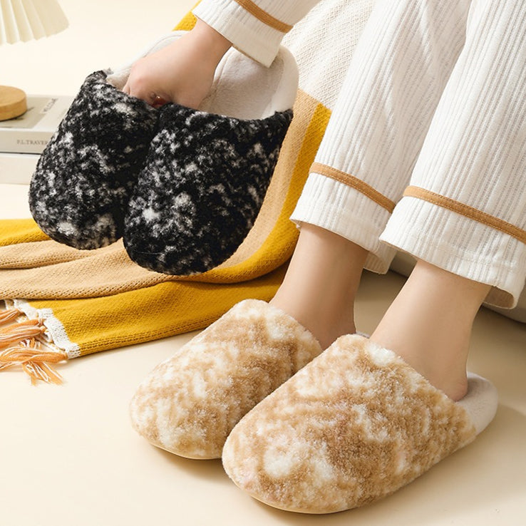 Cloud-Soft Mottled House Slippers