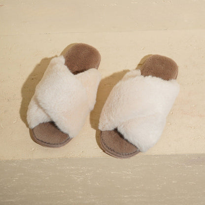 Crisscross Plush Lounge Slippers