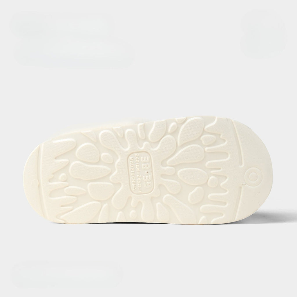 Plush Cuff Platform Slippers