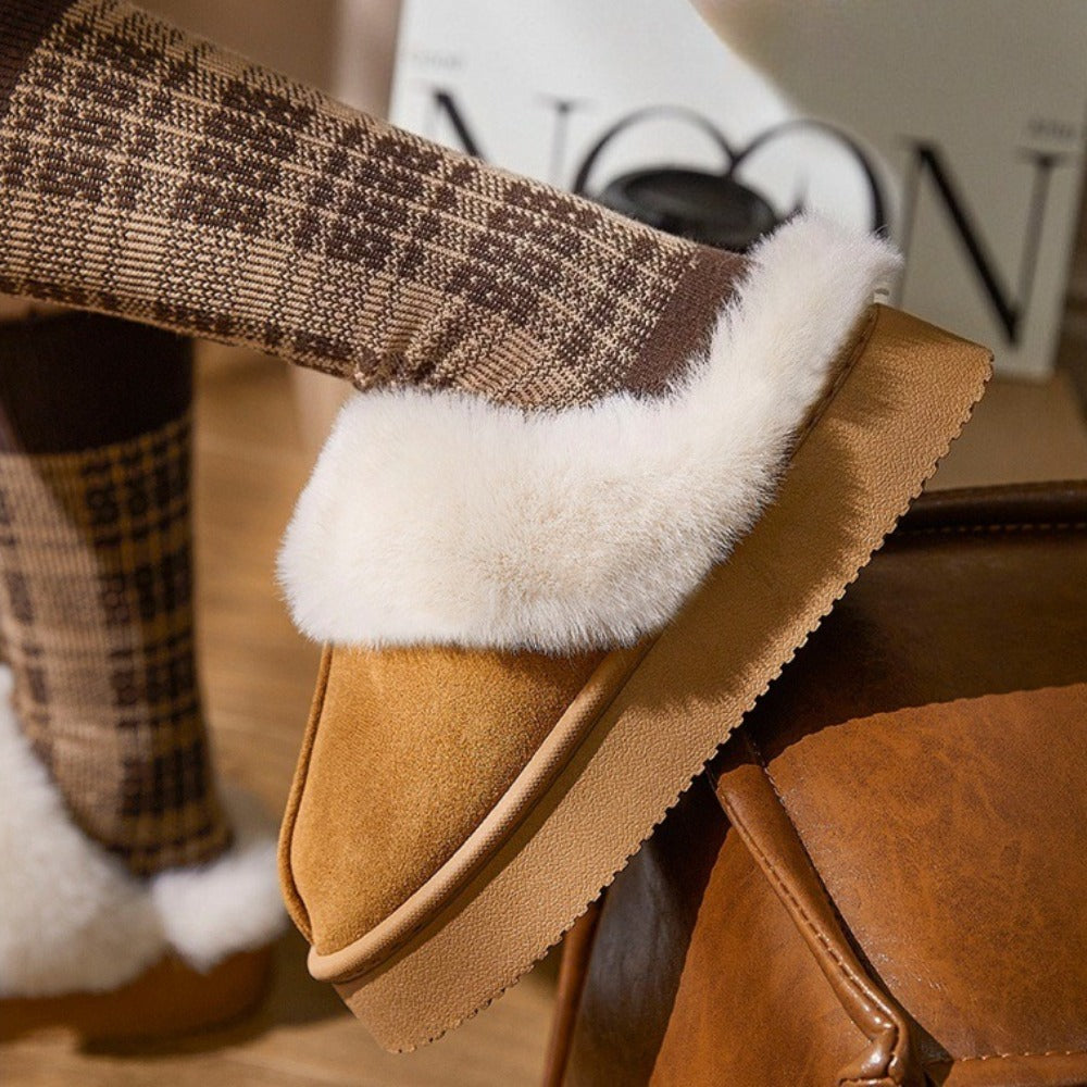 Velvety Puff Slippers
