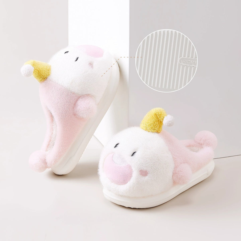 Cartoon Shark Hat Plush Slippers