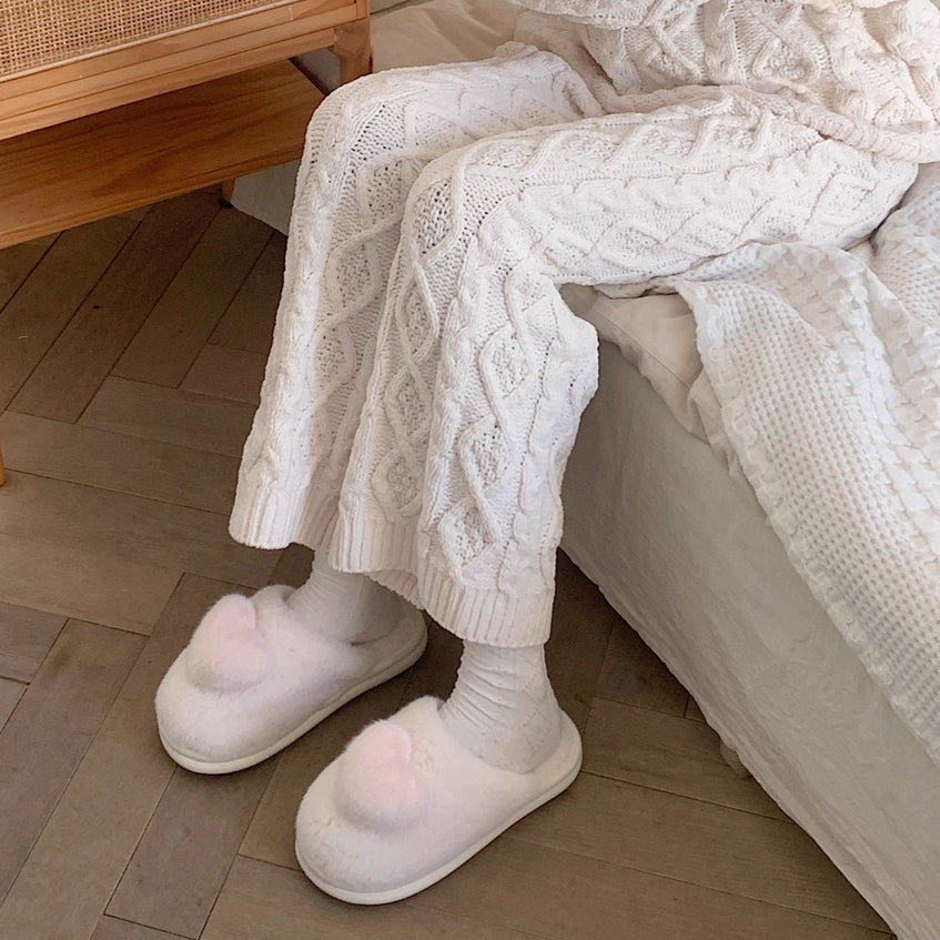 Puffy Heart Fluffy House Slippers