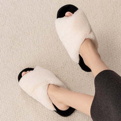Crisscross Plush Lounge Slippers