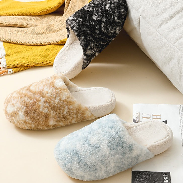 Cloud-Soft Mottled House Slippers