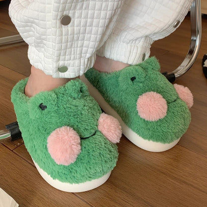Froggy Pom-Pom Home Slippers