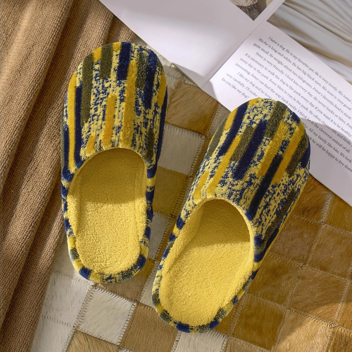 Artistic Jacquard Warm House Slippers