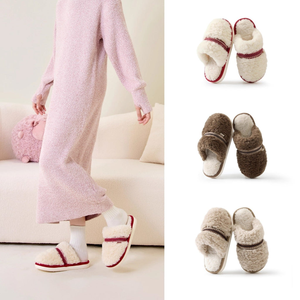 Cozy Sherpa Ethnic Band Slippers