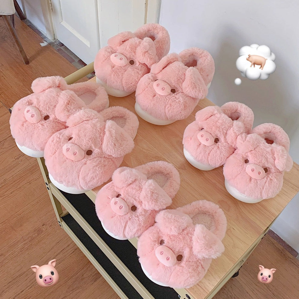Plush Pig Face Slippers