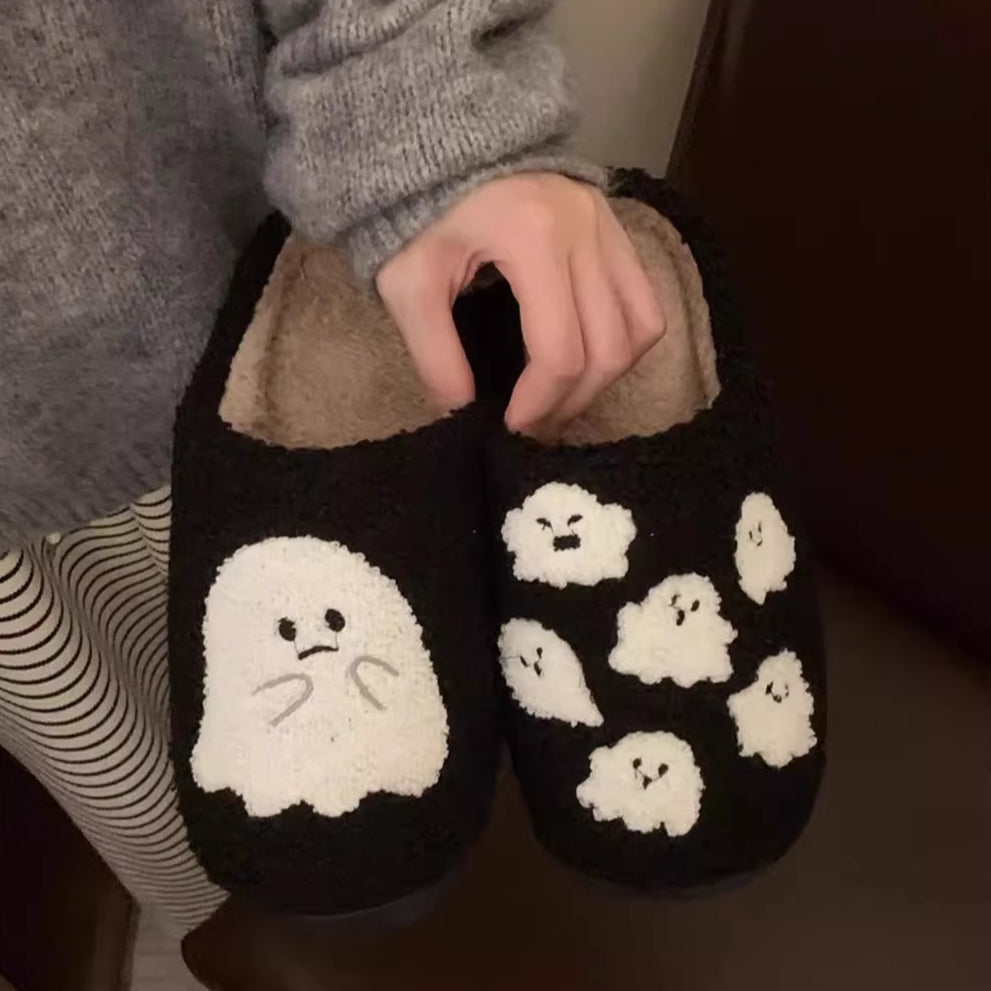Mini Ghost Fuzzy Slippers