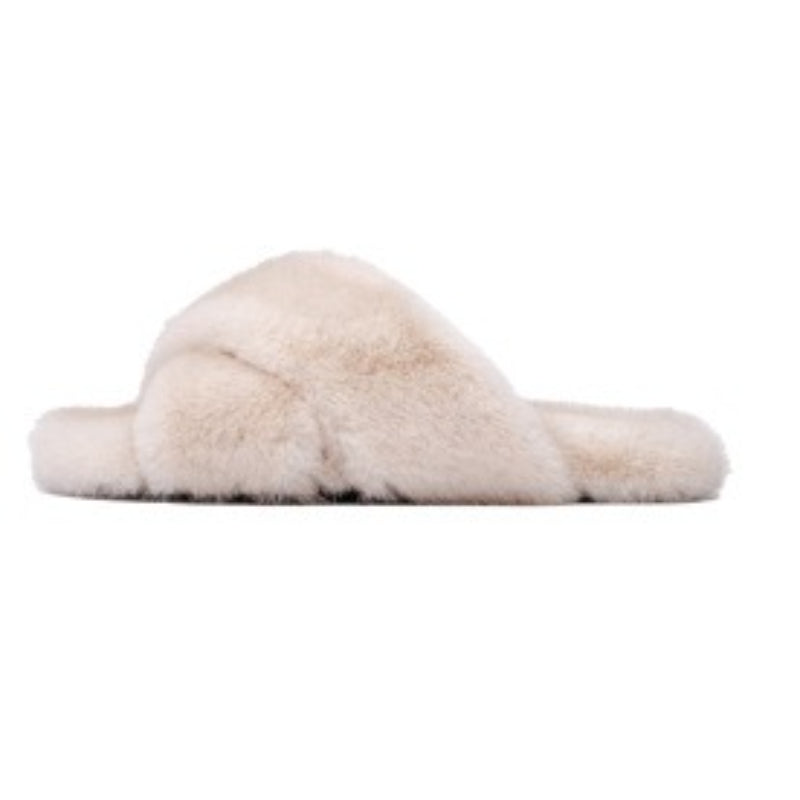 Crisscross Fluffy Lounge Slippers