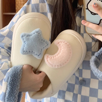 Star Moon Plush House slippers