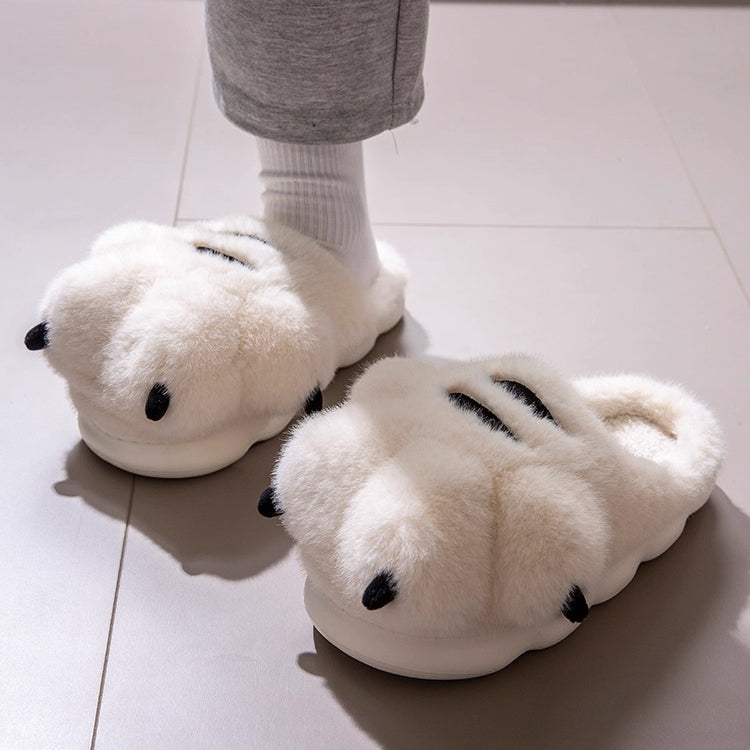 Fuzzy Tiger Paw Plush Slippers