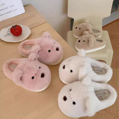 Teddy Ears Plush Home Slippers